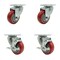 Service Caster 3.5 Inch Red Polyurethane Wheel Swivel Top Plate Caster Set with 2 Brakes SCC SCC-20S3514-PPUB-RED-2-TLB-2 - alternate 3